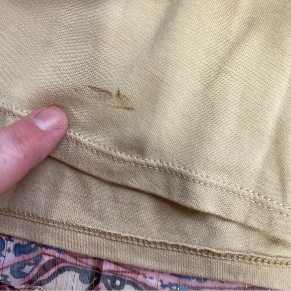 Hale Bob 100% Silk Red Paisley Print Metallic Gold Stripped Jeweled Blouse XS - Picture 16 of 16